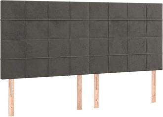 vidaXL Cabecero Con Luces Led Terciopelo Gris Oscuro 180x5x118/128 Cm Vidaxl