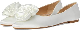 Badgley Mischka Jana Womens Flat Shoes Soft White : 8.5 M, Leather/Rubber/Silk
