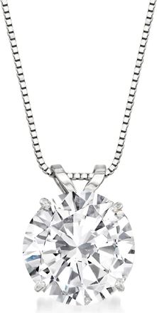 Ross-Simons CZ Solitaire Necklace in 14kt White Gold