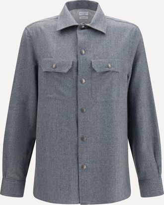 Brunello Cucinelli Camicia in lana vergine Man S