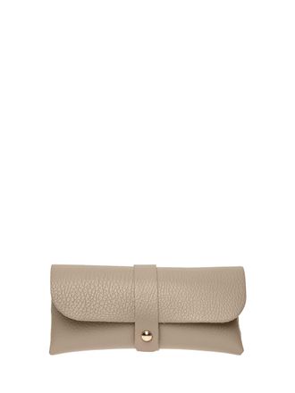 Roberta M Beige Rundleer zonnebril hoesje