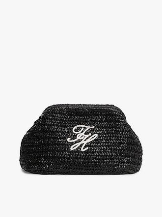 Tommy Hilfiger Raffia Textured Logo Clutch