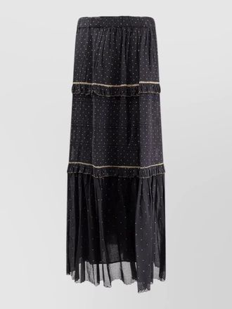 Isabel Marant cotton polka-dot flounced midi skirt