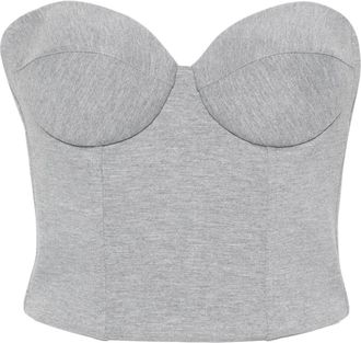Giuseppe Di Morabito cropped corset - women - Viscose/Polyamide/Elastane/Polyamide/Elastane - 38 - Grey