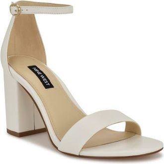 Nine West Toniann Ankle Strap Sandal in White at Nordstrom, Size 6.5