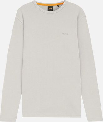 HUGO BOSS Mens Boss Tempesto Long Sleeve Waffle T-Shirt - Grey - Size: 40