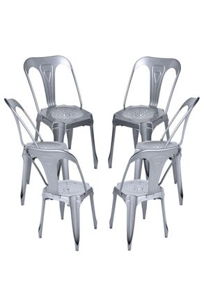 Regalos Miguel Packs Sillas Comedor - Pack 6 Sillas Ulix - Gris Metalizado