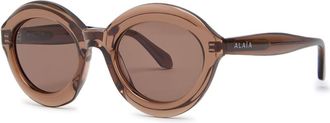 Alaia Round-frame Sunglasses - Brown Brown - One Size
