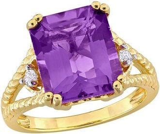 Rina Limor Silver 5.12 Ct. Tw. Amethyst, White Topaz Cocktail Ring