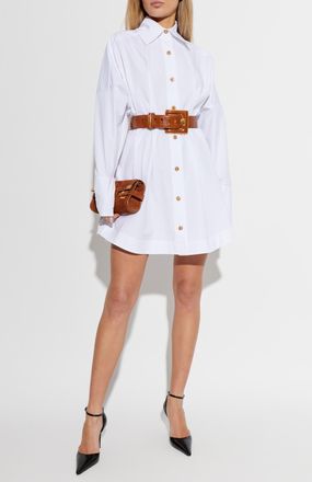 Balmain Dress Tapered At The Waist, Womens, White