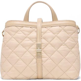 MZ Wallace Mini Astor Diamond Quilted Top Handle Bag in Buff at Nordstrom