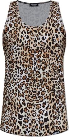 Dsquared2 Classic Tanktop - Heren - Tops zonder mouwen - Bruin - L - Katoen - Tops