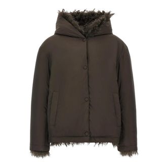 Yves Salomon Chaqueta Reversible de Plumas y Piel - Jackets - Mujer - Marr&oacute;n - S
