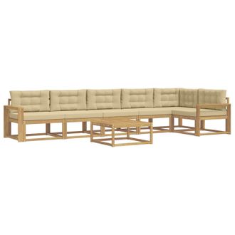 vidaXL Conjunto De Sof&aacute;s De Exterior 7 Pcs Y Beige 79 X 79 X 37 Cm Vidaxl