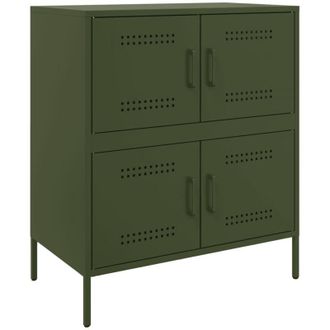 vidaXL Aparador De Acero Verde Oliva 68x39x79 Cm Vidaxl