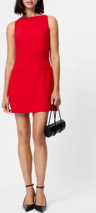 French Connection Whisper Boatneck Minidress in Crimson Red at Nordstrom, Size 14