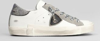 Philippe Model Prsx Low Sneakers In White Leather