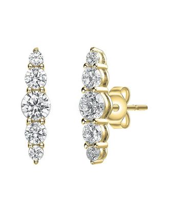 Genevive 14K Over Silver Cz Earrings