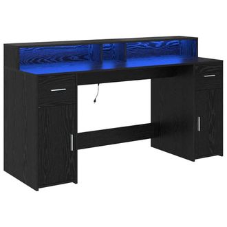 Berkfield Home Desk Black Oak 160x55x91 cm Engineered Wood | Size: 160 x 55 x 91 cm