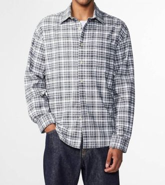 Nn.07 Deon Long Sleeve Shirt In Grey Check