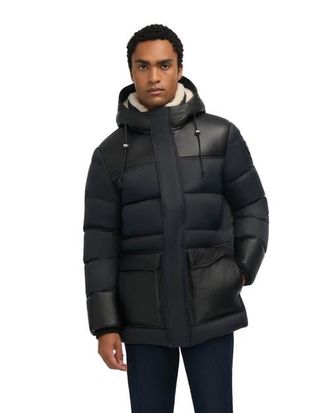 Pajar Wolf Mix Media Faux Shearling Parka Puffer with Fixed Hood in Black at Nordstrom, Size Medium