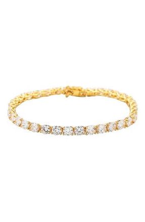 Suzy Levian Cubic Zirconia Tennis Bracelet in Metallic Gold at Nordstrom Rack