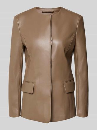 Stand Studio Slim Fit Jacke in Leder-Optik Modell Doma in Mittelbraun, Gr&ouml;&szlig;e 34