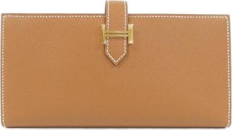 Herm&egrave;s Gold Long Wallet (Bi-Fold) (Pre-Owned)