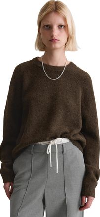 Marc O'Polo Denim Rundhalspullover MARC OPOLO DENIM, Damen, Gr. M, schwarz espresso, Strick, Obermaterial: 42% Polyamid, 28% Alpaka, 28% Wolle, 2% Elasthan, normal norm