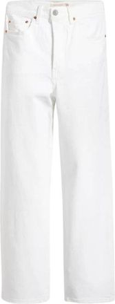 Levi's Ribcage Straight Ankle Jeans - Dames - Regular Fit Jeans - Wit - W25 - Katoen - Jeans