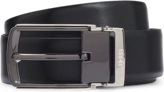 BOSS Reversible belt in smooth and printed leather