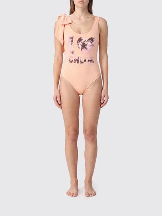 Chlo&eacute; Slogan Print One-Piece Swimsuit with Bow Detail