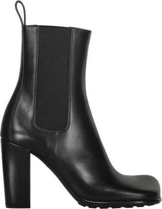 Bottega Veneta Storm leren enkellaarsjes - Dames - Laarzen met Hak - Zwart - 36 EU - Leer - Schoenen