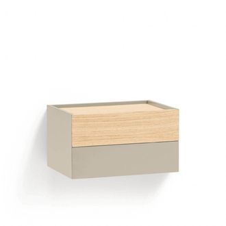 Teulat Mesita de noche suspendida 2 cajones arena y roble