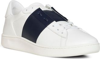 Valentino Garavani Mens Sneakers Open Royco White-Navy Nappa Multicolour Polyamide Trainers