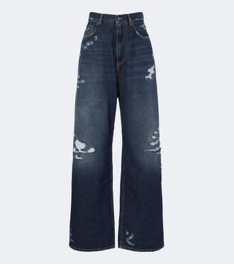 Dolce & Gabbana Distressed wide-leg jeans