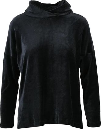 Mama B. Black Cotton-Blend Cowl Neck Sweatshirt