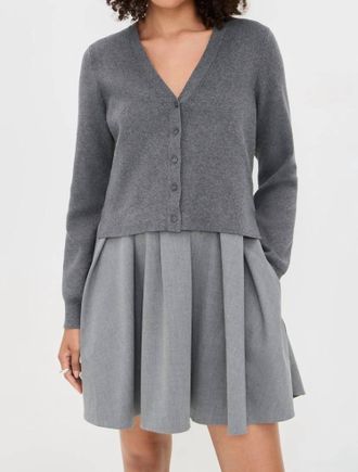 Staud Milo Long Sleeve Mini Dress In Static