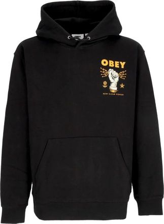 Obey Zwarte Lichtgewicht Hoodie Power Hoodie - Heren - Hoodies - Zwart - XL - Katoen - Hoodies & sweatvesten