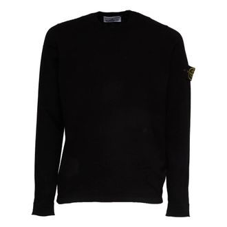 Stone Island Round-neck Knitwear, male, Black, Size: XL Crewneck Sweater