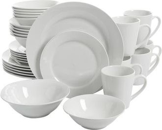 Gibson Home Noble Court 30 Piece Ceramic Dinnerware Set in White at Nordstrom