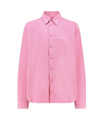Balenciaga Denim Shirt With Distressed Effect-Donna