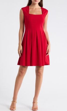 Julia Jordan Square Neck Flare Minidress in Red at Nordstrom Rack, Size 14