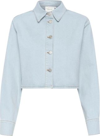 Gestuz Deniagz Short Shirt Bluser Light Blue - Dames - Spijkeroverhemden - Blauw - L - Overhemden