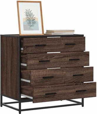 vidaXL Cassettiera Rovere Marrone 70x41x70 cm in Legno Multistrato - Vidaxl