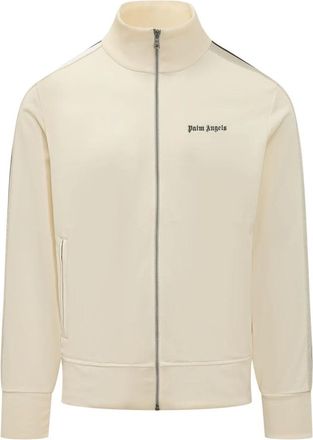 Palm Angels Classic Logo Track Top - Heren - Vesten met rits - Beige - L - Hoodies & sweatvesten