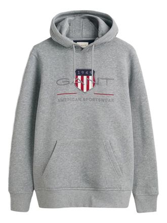 GANT Felpa con cappuccio e logo - Grigio