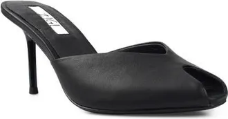 Zigi Soho Birdey Peep Toe Mule in Black Leather at Nordstrom, Size 10