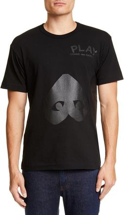 Comme Des Garçons Double Heart Graphic Tee in Black at Nordstrom, Size Xx-Large