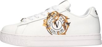 Versace Jeans Couture Schoenen, Dames, Wit, 37 EU, Leer, Fondo Court 88 Sneakers